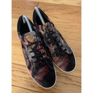 Joie women's black floral lace up velvet casual sneakers size 39